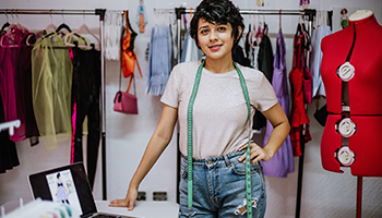 Young woman who is a seamstress