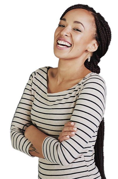 Woman smiling with her arms crossed