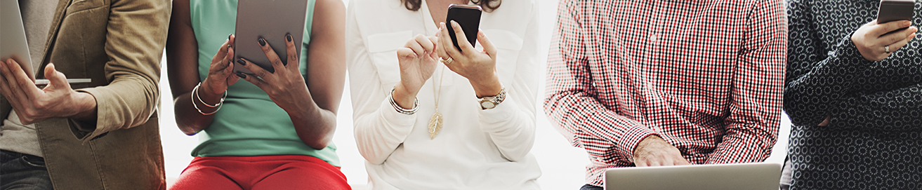 Group of people on devices