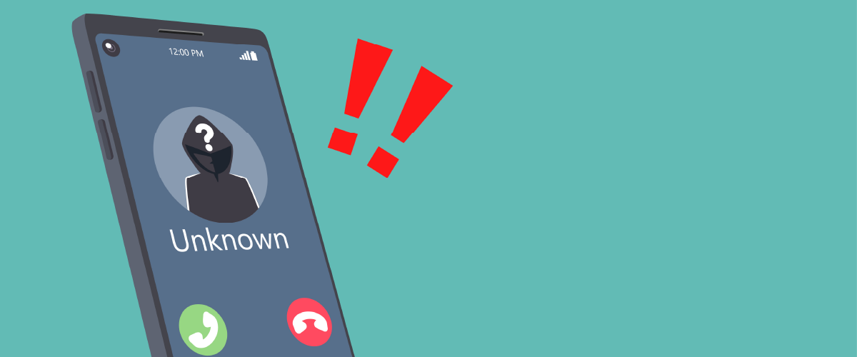 A phone receiving a call from an unknown scammer