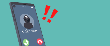 A phone receiving a call from an unknown scammer