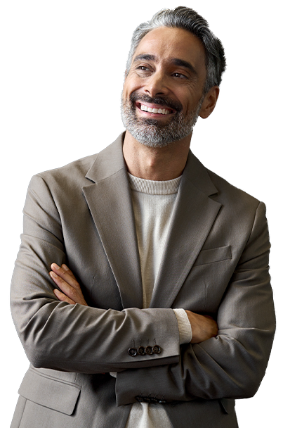 Middle aged man smiling