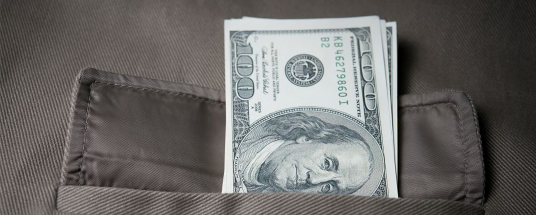 cash in a pant pocket