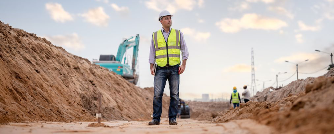 man in construction zone