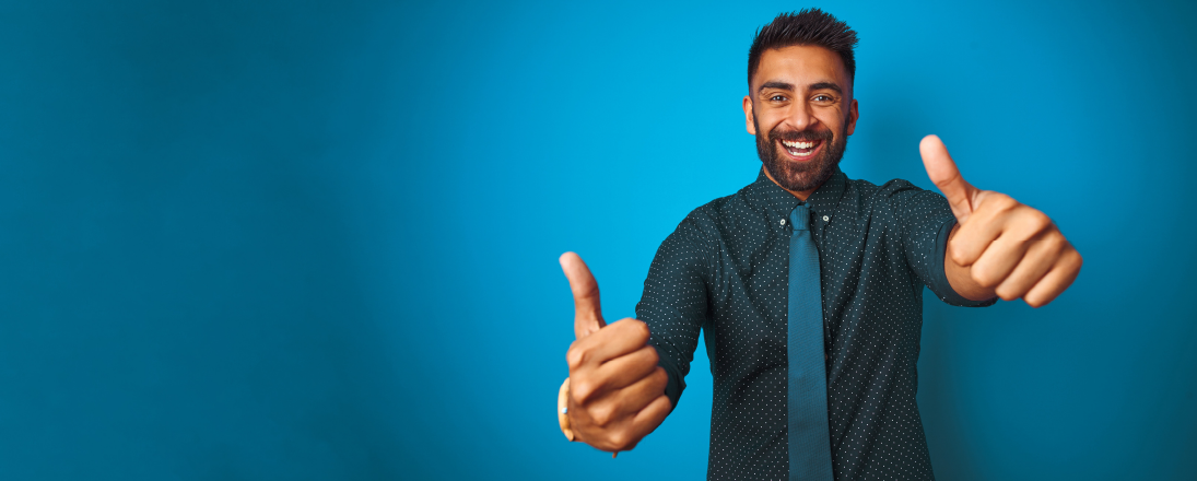 Man giving a thumbs up